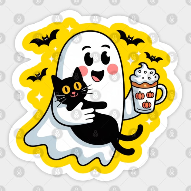 Halloween-Cat Sticker by Creatifly Graphic Tees